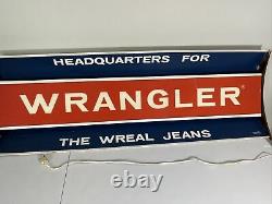 Vintage Wrangler Jeans Hanging Light Up Sign Display The Wreal Jeans Rare