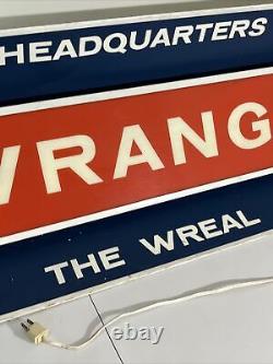Vintage Wrangler Jeans Hanging Light Up Sign Display The Wreal Jeans Rare