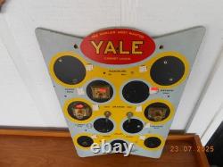Vintage YALE LOCK Wooden Sign Store Display Advertising Rare Cabinet Lock & Keys