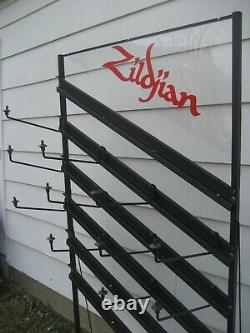 Vintage Zildjian Cymbal store display rack holder stand sign, Ride Crash Hi hat