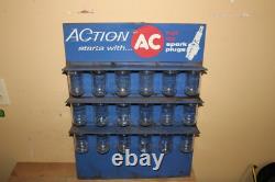 Vintage c. 1960 AC Hot Tip Spark Plugs Chevrolet 24 Metal Store Display Sign