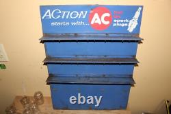 Vintage c. 1960 AC Hot Tip Spark Plugs Chevrolet 24 Metal Store Display Sign