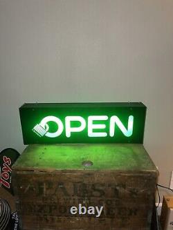 Vintage master lock open lighted harware store display sign