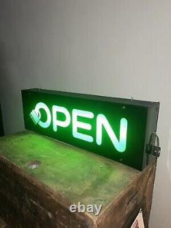 Vintage master lock open lighted harware store display sign