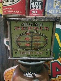 Vintage old metal adams gum general store display gas station sign oil rare