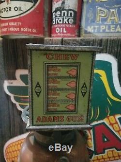 Vintage old metal adams gum general store display gas station sign oil rare