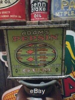 Vintage old metal adams gum general store display gas station sign oil rare