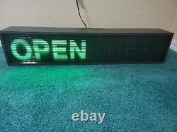 Vintage open closed lighted store display sign aluminum 34