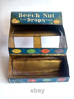 Vintage store counter 2-tier display for Beech-Nut Fruit Drops Candy 5 cents