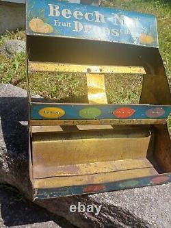 Vintage store counter 2-tier display for Beech-Nut Fruit Drops Candy 5 cents