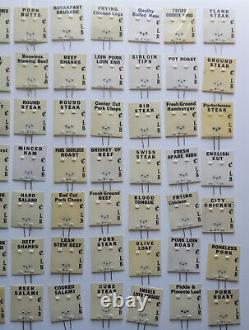 Vtg 100+ Lot of Store Shelf Price Tags & Numbers, Meat Market, Grocery, Butcher