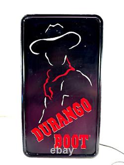 Vtg 1970s 80s Durango Boot Lighted Advertising STore Display cowboy RARE