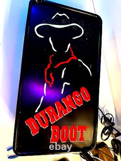 Vtg 1970s 80s Durango Boot Lighted Advertising STore Display cowboy RARE