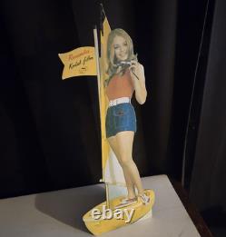 Vtg 1970s Kodak Camera Countertop Boat Girl Advertising Sign Cardboard 21