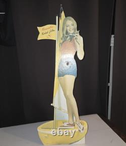Vtg 1970s Kodak Camera Countertop Boat Girl Advertising Sign Cardboard 21