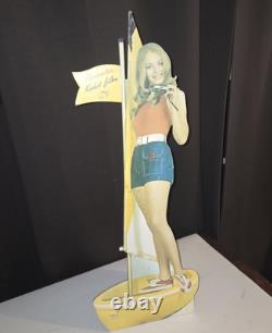 Vtg 1970s Kodak Camera Countertop Boat Girl Advertising Sign Cardboard 21