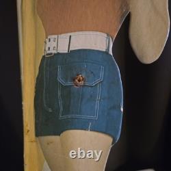 Vtg 1970s Kodak Camera Countertop Boat Girl Advertising Sign Cardboard 21