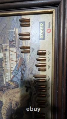 Vtg 1977 Speer Ammunition Store Display Bullet Chart Hell's Canyon Ram Riverboat
