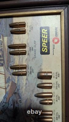 Vtg 1977 Speer Ammunition Store Display Bullet Chart Hell's Canyon Ram Riverboat