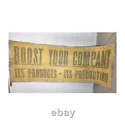 Vtg 50s Cotton LARGE 9+ FOOT Post WW2 1953 STORE DISPLAY SIGN Banner Advertising