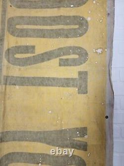 Vtg 50s Cotton LARGE 9+ FOOT Post WW2 1953 STORE DISPLAY SIGN Banner Advertising