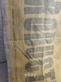 Vtg 50s Cotton LARGE 9+ FOOT Post WW2 1953 STORE DISPLAY SIGN Banner Advertising