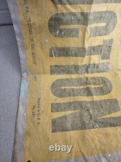 Vtg 50s Cotton LARGE 9+ FOOT Post WW2 1953 STORE DISPLAY SIGN Banner Advertising