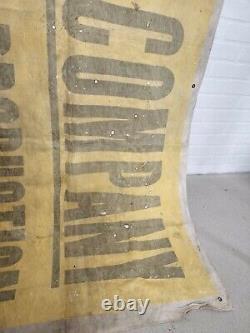 Vtg 50s Cotton LARGE 9+ FOOT Post WW2 1953 STORE DISPLAY SIGN Banner Advertising