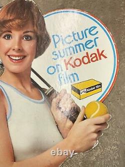 Vtg 60s 70s 60 TENNIS GIRL Kodak Film Store Display Advertising Sign #13 WOW
