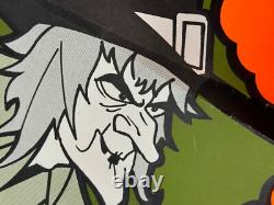 Vtg 70s 80s Halloween Store Display Sign Candy Costumes Masks WITCH