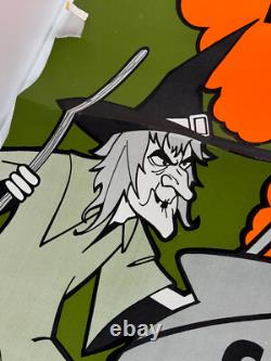 Vtg 70s 80s Halloween Store Display Sign Candy Costumes Masks WITCH