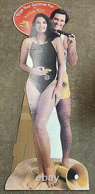 Vtg 80s 72 Kodak Store Display Bikini Girl w Man Stand Up Advertising Sign #20