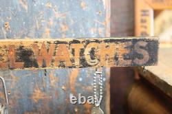 Vtg Antique Double Sided Ingersoll Pocket Watch Display Advertising Sign Store
