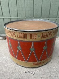 Vtg Brach's Candy Store Display Toy Storage Christmas Drum 1937 CHICAGO NR