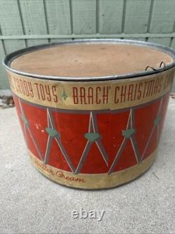 Vtg Brach's Candy Store Display Toy Storage Christmas Drum 1937 CHICAGO NR