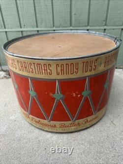 Vtg Brach's Candy Store Display Toy Storage Christmas Drum 1937 CHICAGO NR