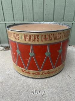 Vtg Brach's Candy Store Display Toy Storage Christmas Drum 1937 CHICAGO NR