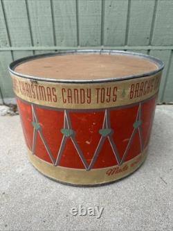 Vtg Brach's Candy Store Display Toy Storage Christmas Drum 1937 CHICAGO NR