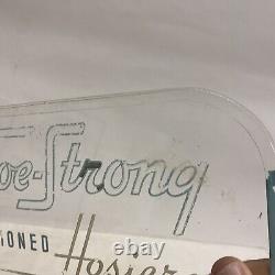 Vtg Etched Glass Panel Joe Strong Hosiery Countertop Advertising Display Sign