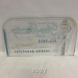 Vtg Etched Glass Panel Joe Strong Hosiery Countertop Advertising Display Sign