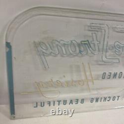 Vtg Etched Glass Panel Joe Strong Hosiery Countertop Advertising Display Sign