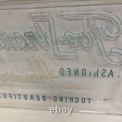 Vtg Etched Glass Panel Joe Strong Hosiery Countertop Advertising Display Sign