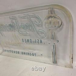 Vtg Etched Glass Panel Joe Strong Hosiery Countertop Advertising Display Sign