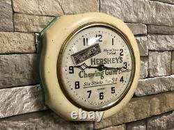 Vtg Gilbert Hershey's Gum Old Diner Advertising Store Display Wall Clock Machine