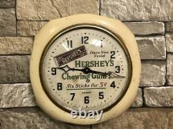 Vtg Gilbert Hershey's Gum Old Diner Advertising Store Display Wall Clock Machine