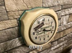 Vtg Gilbert Hershey's Gum Old Diner Advertising Store Display Wall Clock Machine