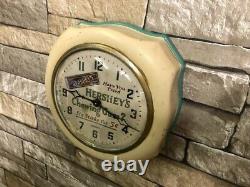 Vtg Gilbert Hershey's Gum Old Diner Advertising Store Display Wall Clock Machine