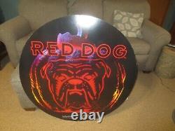 Vtg Halloween Red Dog Beer Store Display Cardboard 2-Sided Round Sign BIG 36