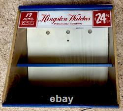 Vtg Kingston Watches LIGHTED Countertop Display Case Sign Jewelry Store Rare