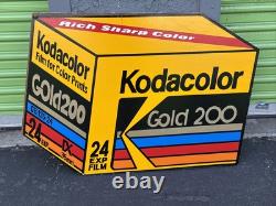 Vtg Kodak Advertising Store Display Sign Gold 200 Sided 3d Plaque VERY COOL 34